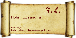 Hohn Lizandra névjegykártya